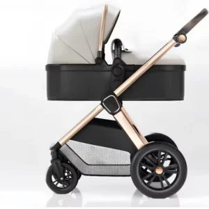 Compact Lightweight 4 in 1 Foldable Baby Stroller Aluminum Alloy Frame 15kg Load Capacity Travel System for 0-3 Years Old