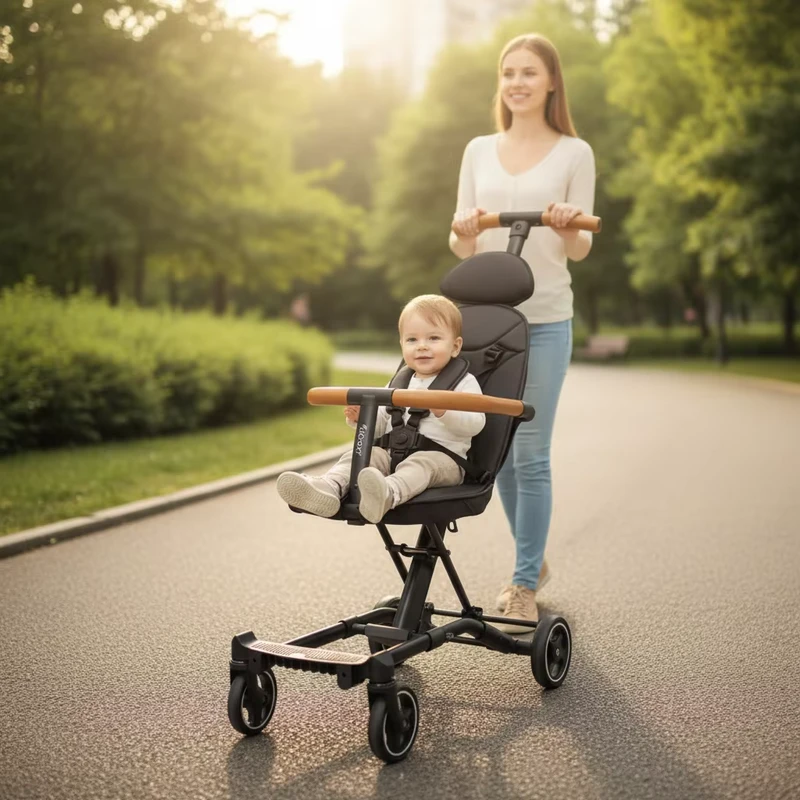 Compact One Hand Folding Lightweight Fabric Airplane Travel Baby Stroller 4 in 1 Function Aluminum Alloy Frame Meeting Global