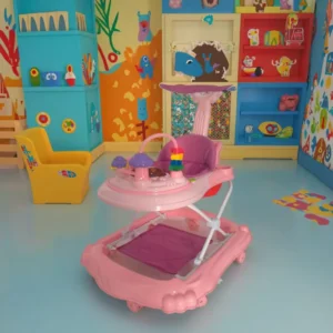 Convertible Plastic Baby Walker Rocker with Adjustable Seat Music Panel Foldable Design 10KG Load Capacity for 0 3 Years Old