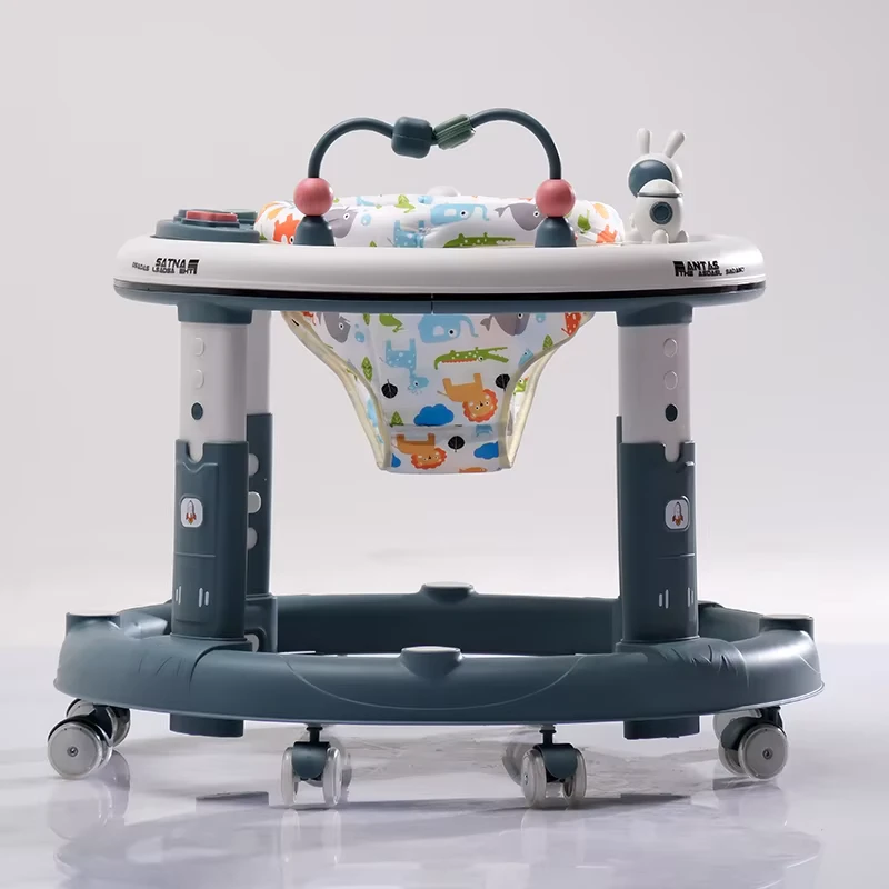 Cross border Baby Walker Anti Bowlegs Multi Functional Anti Tip Baby Friendly Sit Down Push Style Toddler Walker