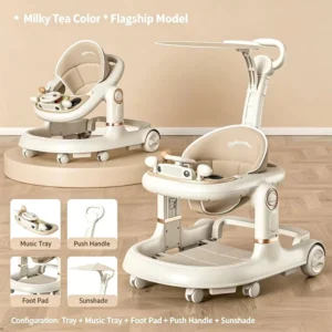 Cross border Multifunctional Baby Walker Anti rollover Design for 7 18 Months Toddlers Sit and Push Type for Boys and Girls