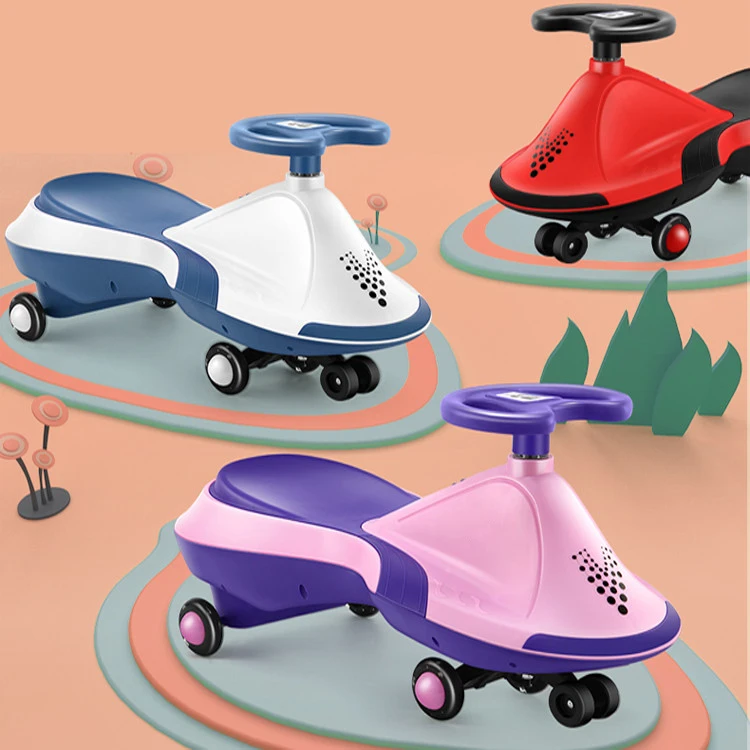 Custom Color Swing Car PU Material Wheels Children's Twisting Car Available Outdoors and Indoors