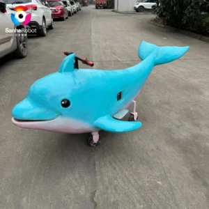 Custom Commercial Electric Dolphin Walking Car Silicone Battery Operated Animal Ride for Kids Amusement Park Shopping Mall