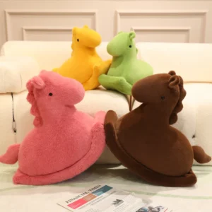 Custom Kid Toy Cute Soft Rocking Horse Plush Toy Dolls Children Ride-On Animal Toy Home Decor Gifts