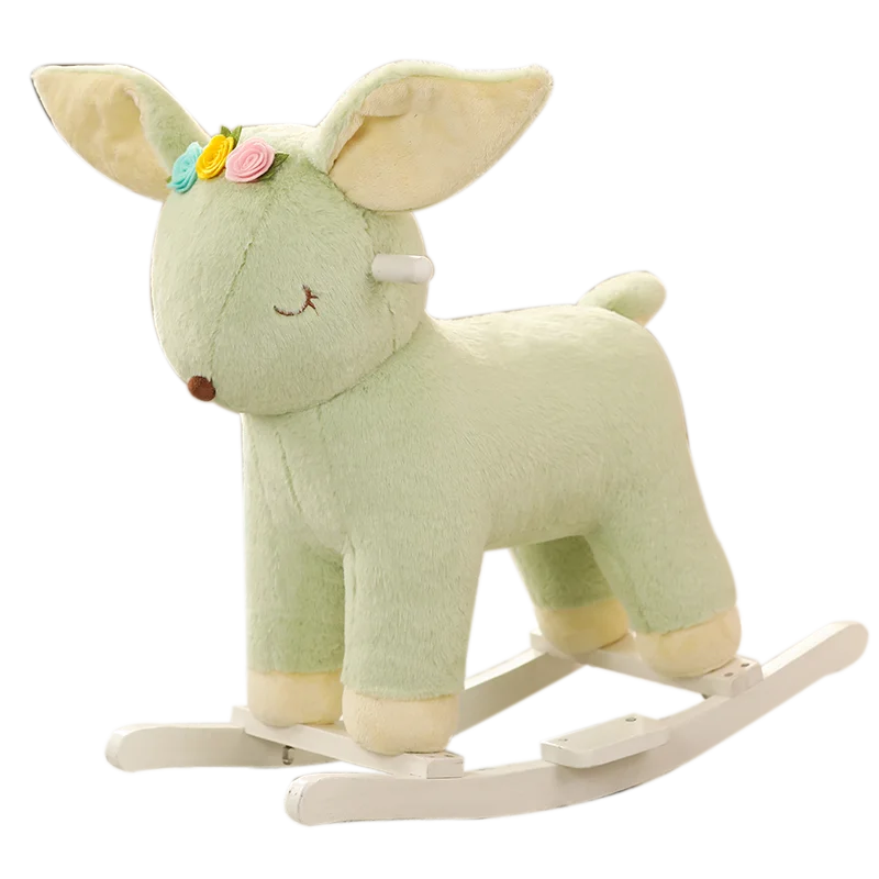 Custom Kids Baby Gift Cute Deer Plush Animal Toy Ride Rocking Horse Toy