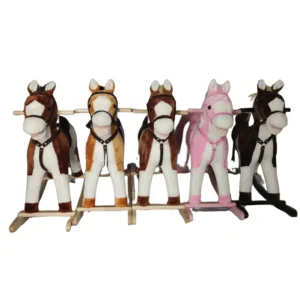 Custom Kids Birthday Gift Baby Stuffed Animal Horse Plush Animal Toy Sitting Plush Rocking Horse
