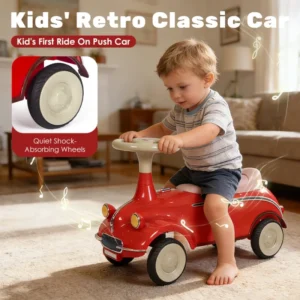 Custom Logo Foot to Floor Ride On Car Red 4 Wheels Push & Pedal for 2-4 Years
