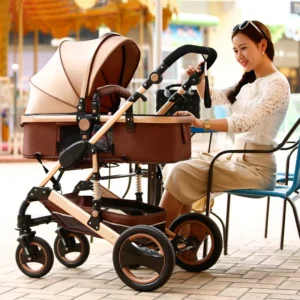Custom Made High Landscape 2 in 1 3 in 1 Aluminum Alloy Frame Lightweight Compact Foldable Baby Stroller with Car Seat