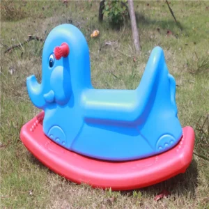 Custom Plastic Material Two Colors Animal Shape Indoor Multipurpose Plastic Children’s Rocking Horse
