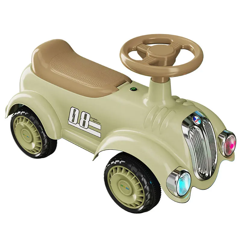 Customizable Baby Kids Tricycle Plastic Four-Wheel Pushing Car Walker Sliding Car Toy Toddler Balance Bike