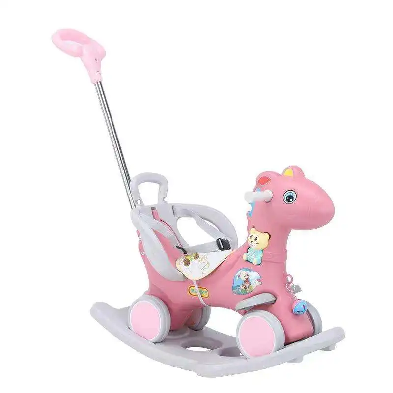 Customizable Children Chair Unpowered Christmas 4 in 1 Baby Plastic Kids Rocking Horse Ride on Toy Animals