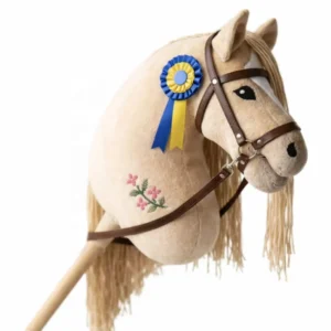 Customizable Realistic Stick Hobby Horse Ride On Toy Plush Wooden Handcrafted for Kids Toddlers