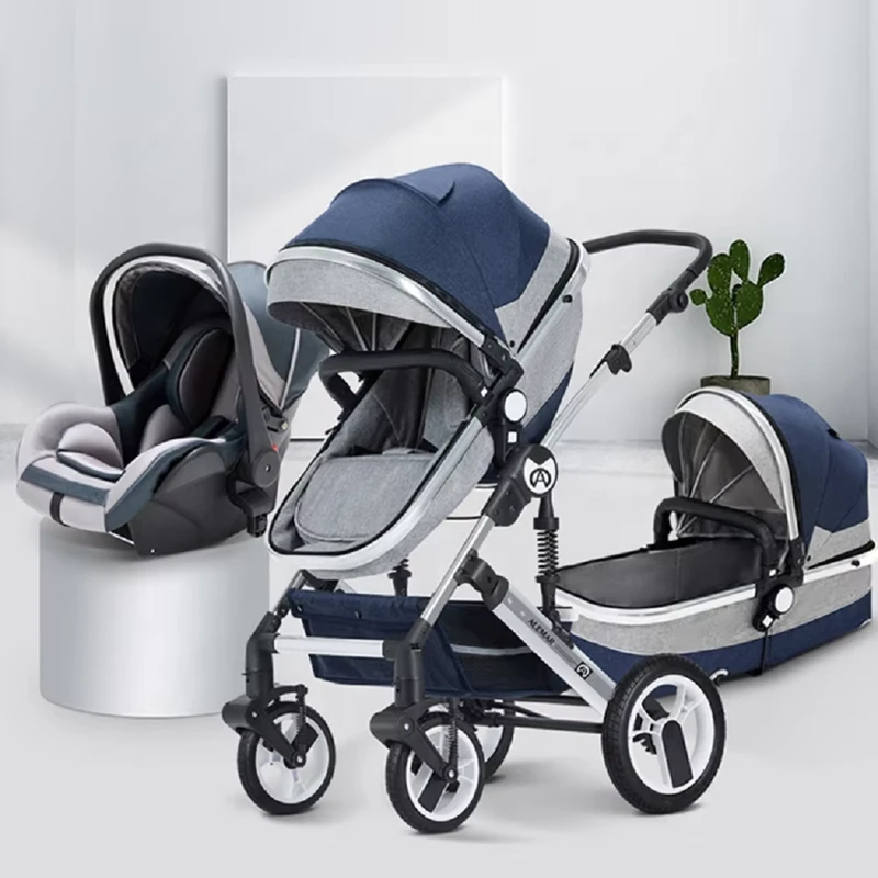 Customization High Quality Luxury for Baby Carrier 3 in 1 Aluminum Alloy Frame 8.5" EVA Front Wheels Quick Folding