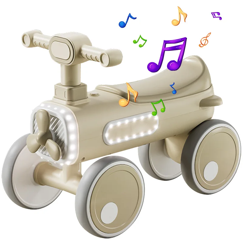 Customize Light and Music Children's Sliding Walker Scooter Without Pedal Four Wheel Foot Baby Ride on Car for Boys Girls