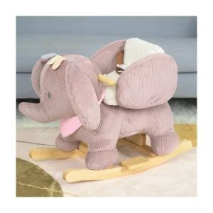 Customized Animal Children’s Elephant Rocking Chair Plush Soft Horse Riding Children’s Wooden Baby Rocking Horse
