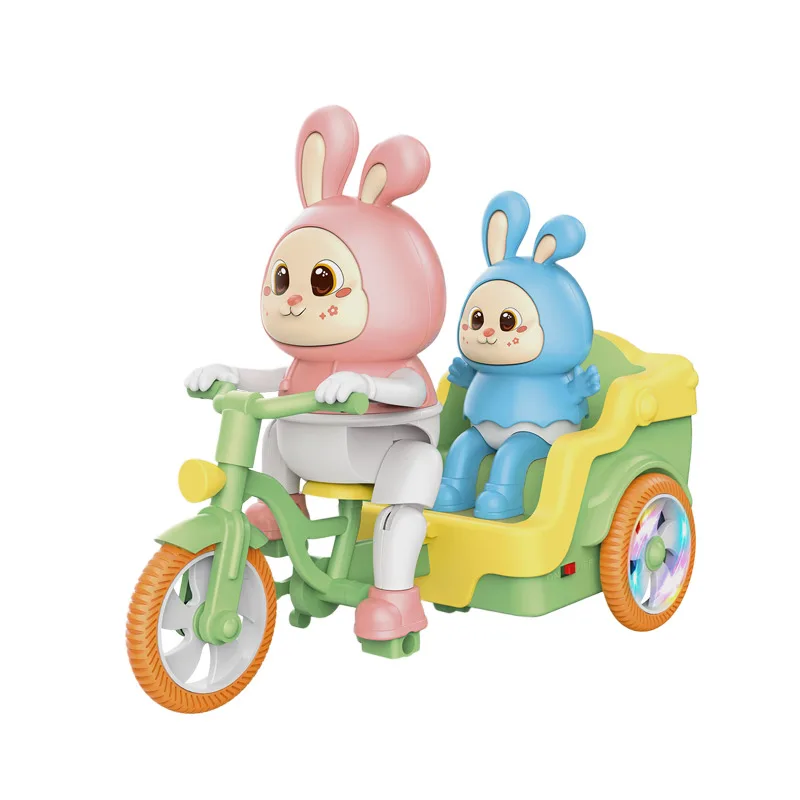 Customized Electric Child Cartoon Cute Rabbit Plastic Three wheeler Educational Toy for 5 to 7 Years Kids