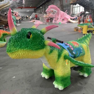 Customized Indoor Outdoor Ride-On Dinosaur Toy Fiberglass Metal Steel Kiddie Machine for Adventure Parks