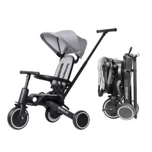 Customized Lightweight Toddler Trike with Handle Foldable Travel 8 in 1 Easy Assemble Kids Tricycle for Kids 2-5 Years