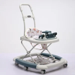 Customized OEM Infant Walker Multi Height Positions Soft Breathable Fabric Seat Walking Assistant For 7 To 18 Months Toddlers