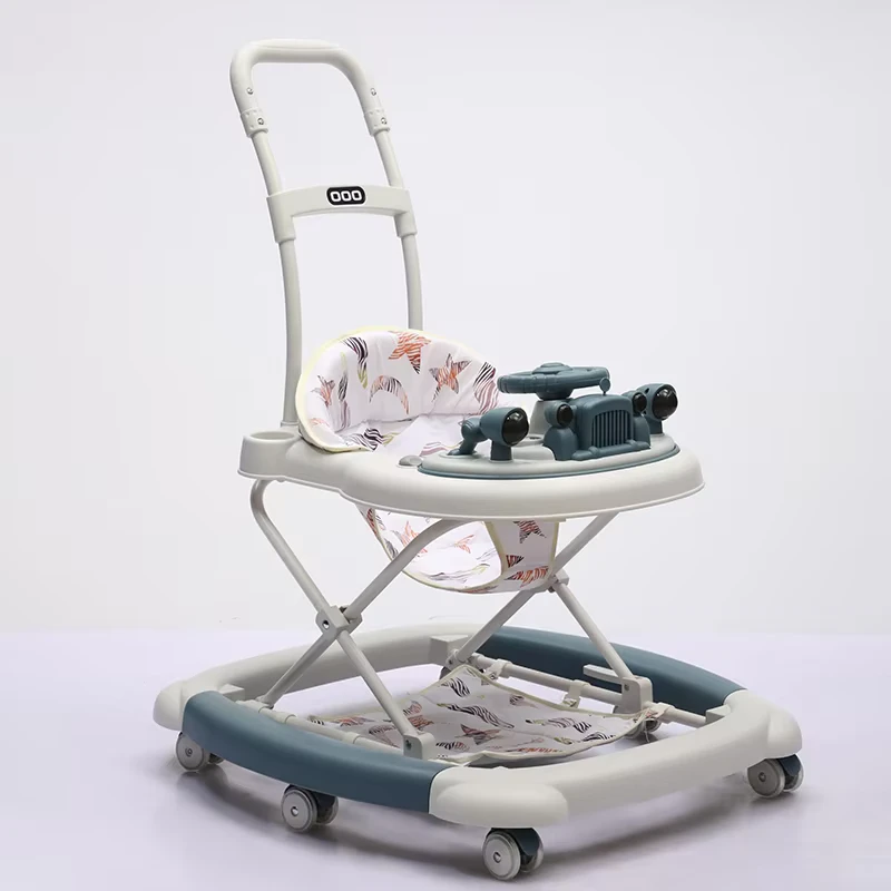 Customized OEM Infant Walker Multi Height Positions Soft Breathable Fabric Seat Walking Assistant For 7 To 18 Months Toddlers