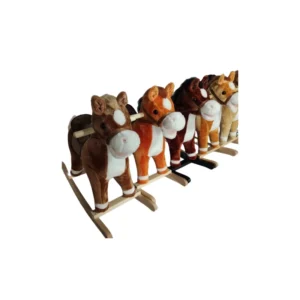 Customized Professional Animal Stuffed Purple Horses Standing Plush Toy Racing Moveable Plush Rocking Horse