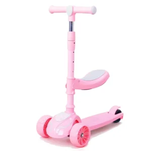 Cute Design Plastic Wheels 3 Wheel Height Adjustable Seat Kids Foot Scooter for Ages 3 6 Lightweight 50kg Load Capacity Kids Toy