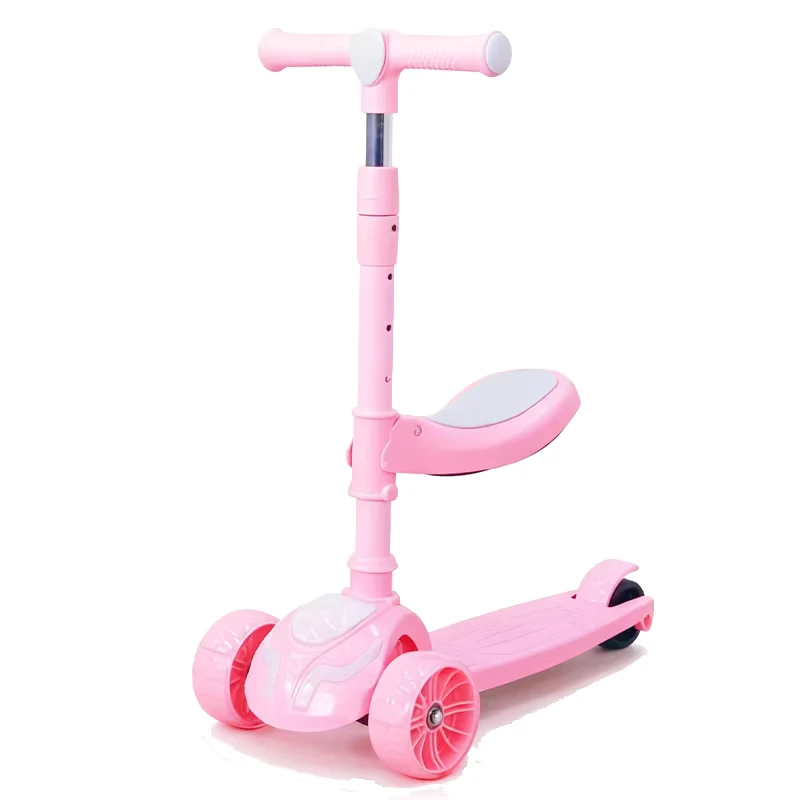 Cute Design Plastic Wheels 3 Wheel Height Adjustable Seat Kids Foot Scooter for Ages 3 6 Lightweight 50kg Load Capacity Kids Toy