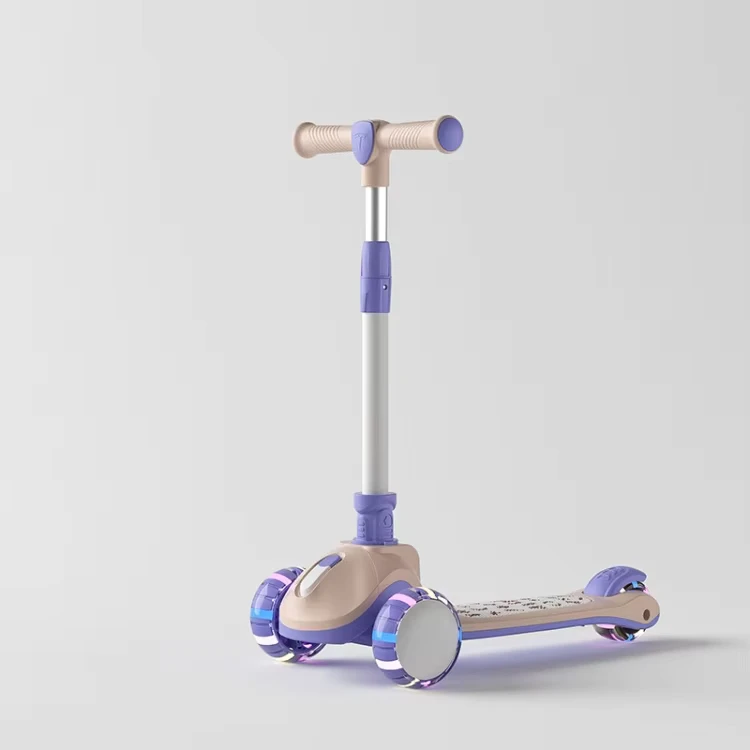 Cute Kids Scooter with LED Light 3 Wheels for Children Aged 6-8 Years