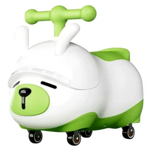 Cute Mini Toddler Kids Swing Car with Sliding Four Wheel Battery Powered Plastic Balance Ride on Toy for Kids 1-3 Years Old