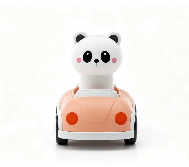 Cute Panda Push & Go Toy Car for Kids Press and Release Friction Car