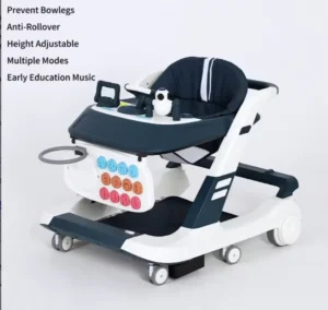 Dark Green Baby Walker with Fully Padded Seat and Silent Wheel Brakes Walking Aid for Infant Factory