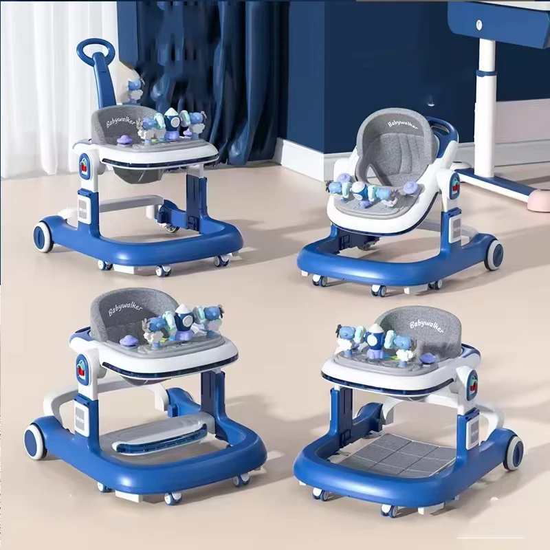 Design Easily Foldable Adjustable Height Walker Andador Para Bebes U Trolley Push Pull Activity Toy Music Walker for Babies