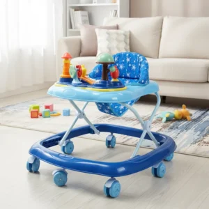 Detachable Music Panel Height Adjustable Baby Learning Walker with Non Slip Stopper