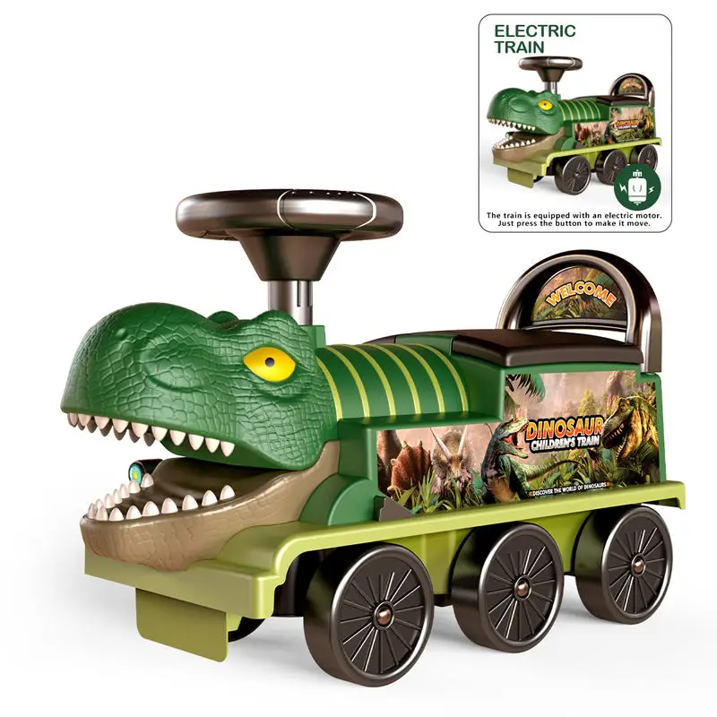 Dinosaur Slide Ride on Car Dinosaur Ride on Toy Outdoor Interactive Car for Child