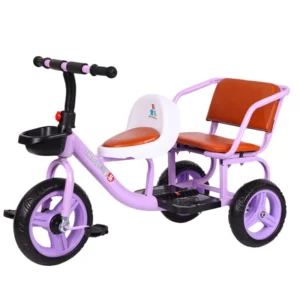Double Seat Kids Pedal Tricycle 2 6 Years High Carbon Steel Frame 2 Gear Adjustable Seat Outdoor Baby Ride on Toy