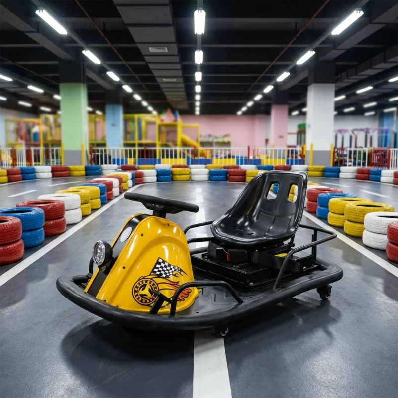 Drift Electric Go Kart with Lead Acid Battery and 500W Power for Outdoor Racing for Adults Teens and Kids