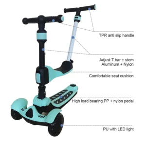 Drop Shipping High Quality Multi Function 3 in 1scooter Plastic Kids Toy Baby Tricycle Bicycle