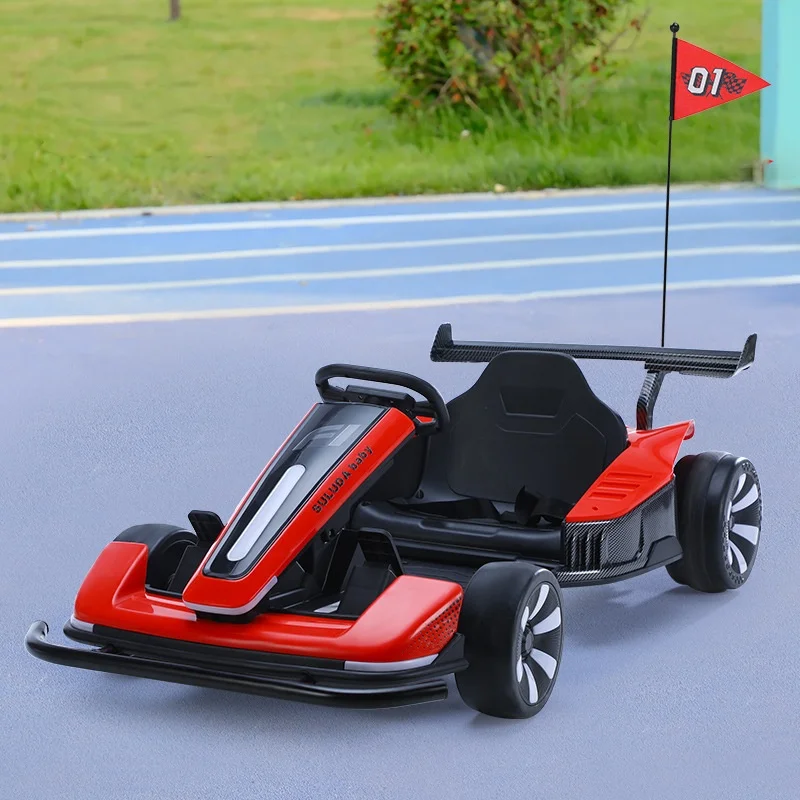 Dual Drive Big Motor Kids Electric Go Karting Car Go Karts Adjustable Speed and Length Adults Can Ride Karts