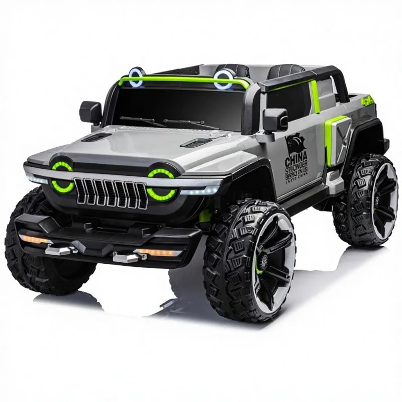 Dual Drive Electric Toy Car Off Road Four Wheel Battery Operated Kids Ride On Vehicle for 2-4 Years and 5-7 Years