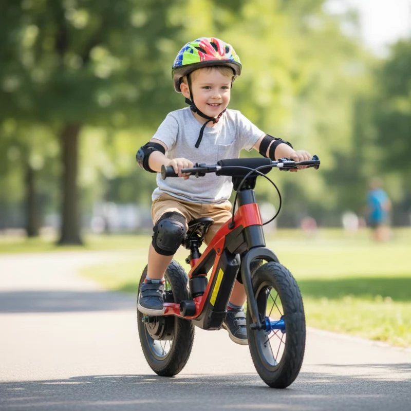 E RS1 12 Inch Kids Electric Balance Bike Magnesium Frame 24V 250W Brushless Hub 6 9 12 km h Modes 55Wh Li ion OEM Colors