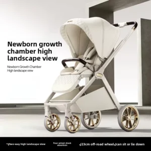 EN1888 4 Wheel Foldable Aluminum Alloy Frame Oxford Cloth Toddler Baby Stroller 3 in 1 Travel 20KG