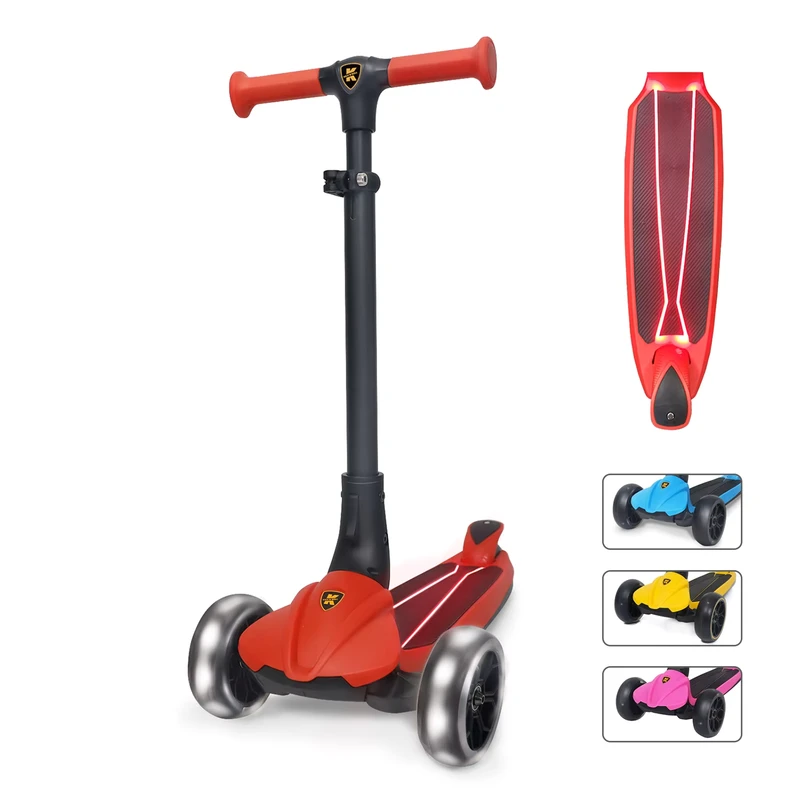 EN71 New Design Kids Scooter Foldable Children Scooter with Flash Deck 4 Height Adjustable for 3+ Age Kids