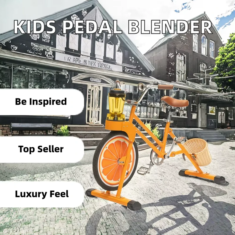 EXI Commercial Balance Bike with Smoothie Fruit Blender Bike and Quantity Frame for Kids Stationary Advertising Juice Bike