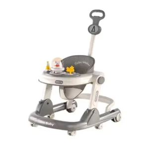 Easy Foldable Baby Walker Comfortable Cushion Multi-Functional Baby Stroller with Music and Light Plastic Frame