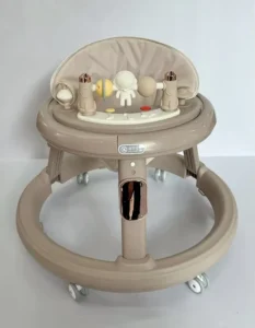 Eco Friendly Height Adjustable Baby Walker with Breathable Cushion and Universal Wheels