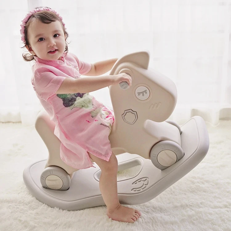 Eco friendly Modern Toddler 2 in 1 Baby Plastic Horse Kids Rocking Horse Ride on Animal for Children