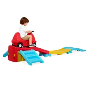 Eco friendly PE Plastic Kids Roller Coaster Train Toy Assembled Railway Track Ride on Push Car Indoor Outdoor Play for Toddlers