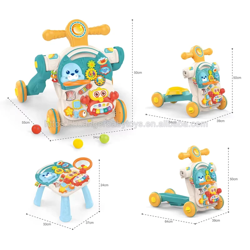 Educational Activity Center Baby Walker Sit To Stand Learning Walker Kids Baby Push Baby Walker 4 in 1