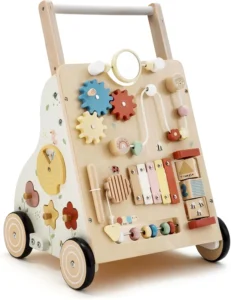 Educational Push Cart Toy New Design Safety Wooden Baby EN Certified With Blocks Learning