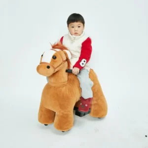 Electric 6v Plush Motorized Animal Ride Horse for Children